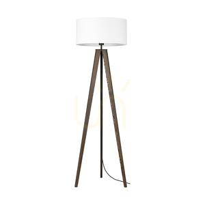 Solea golvlampa, valnöt/svart, vit lampskärm, 1xE27, Ø50 cm small 0