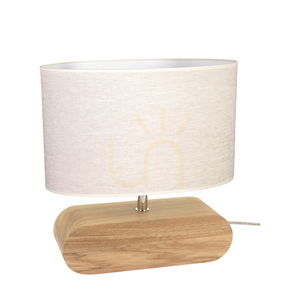 Braze bordslampa, oljad ek/krom, beige lampskärm, 1xE27, 30 cm 0 Braze bordslampa, oljad ek/krom, beige lampskärm, 1xE27, 30 cm small 0
