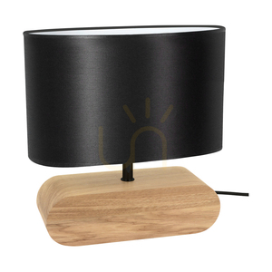 Braze bordslampa, oljad ek/svart, svart lampskärm, 1xE27, 30 cm small 0