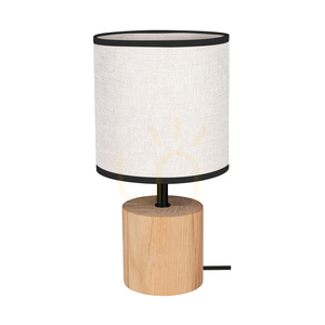 Arden bordslampa, oljad ek/svart, beige-svart lampskärm, 1xE27, Ø17 cm 0 Arden bordslampa, oljad ek/svart, beige-svart lampskärm, 1xE27, Ø17 cm small 0