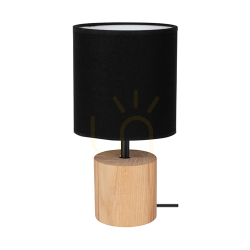 Kontrollera Arden bordslampa, oljad ek/svart, svart lampskärm, 1xE27, Ø17 cm