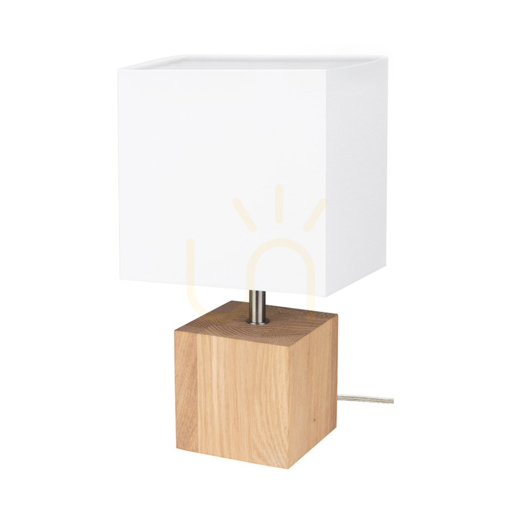 Kontrollera Arden bordslampa, oljad ek/satin, vit lampskärm, 1xE27, 17 cm Arden bordslampa, oljad ek/satin, vit lampskärm, 1xE27, 17 cm