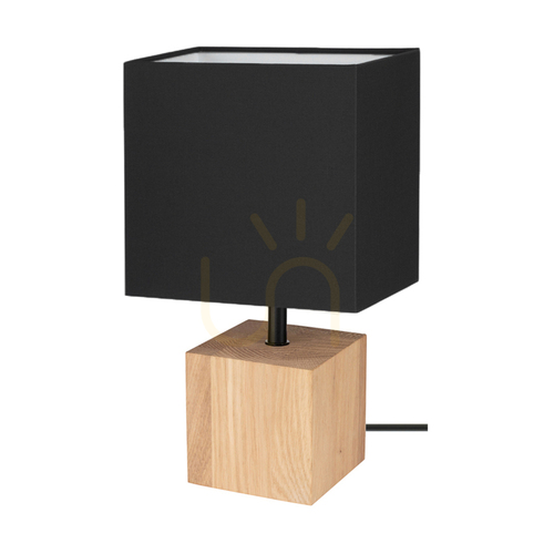 Kontrollera Arden bordslampa, oljad ek/svart, svart lampskärm, 1xE27, 17 cm