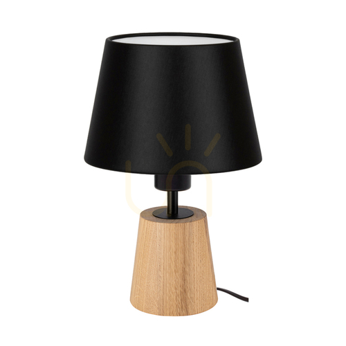 Kontrollera Arden bordslampa, oljad ek/svart, svart lampskärm, 1xE27, Ø20 cm
