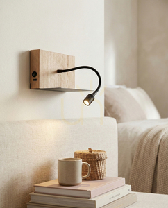 Lector vägglampa, oljad ek/svart, 1xLED 2,8 W, 19 cm small 1