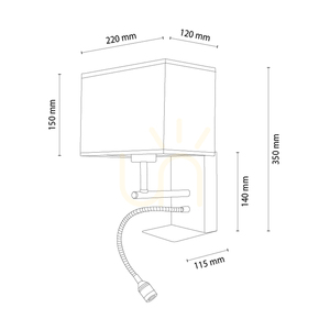 Lector vägglampa, oljad ek/svart, beige-svart lampskärm, 1xE27 + 1xLED 2,8 W, 22 cm 1 Lector vägglampa, oljad ek/svart, beige-svart lampskärm, 1xE27 + 1xLED 2,8 W, 22 cm small 1