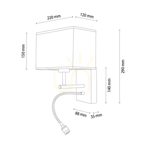 Lector vägglampa, oljad ek/svart, beige-svart lampskärm, 1xE27 + 1xLED 2,8 W, 22 cm 1 Lector vägglampa, oljad ek/svart, beige-svart lampskärm, 1xE27 + 1xLED 2,8 W, 22 cm small 1