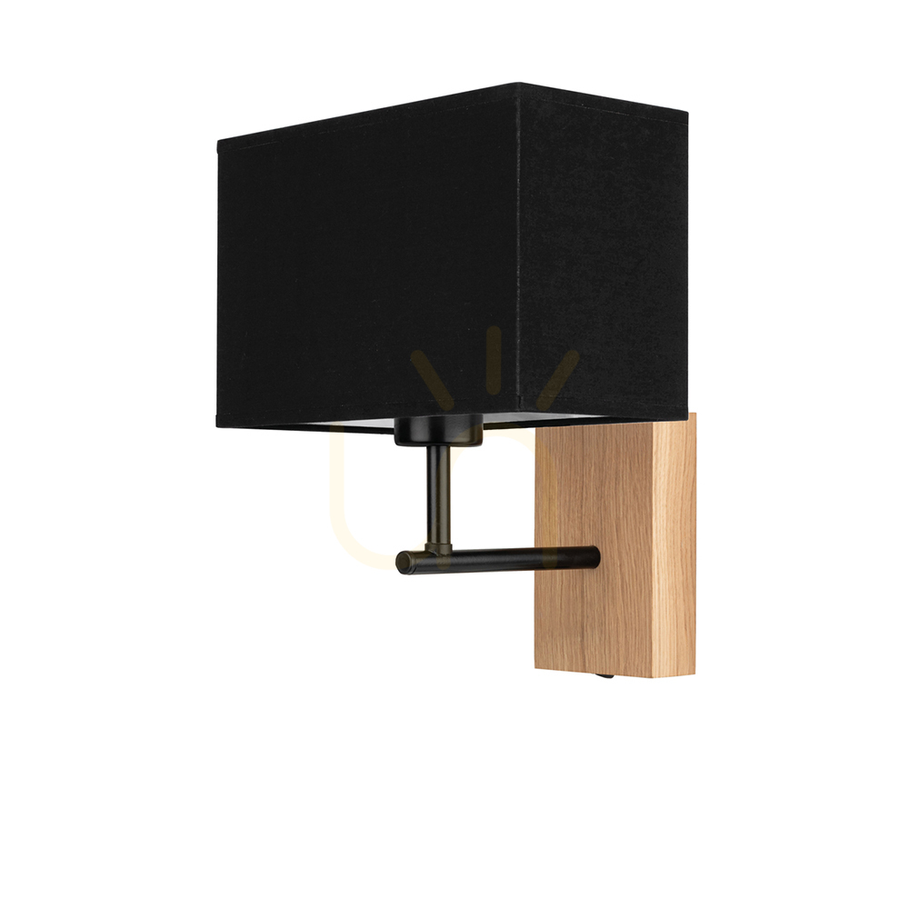 Kontrollera Lector vägglampa, oljad ek/svart, svart lampskärm, 1xE27, 22 cm Lector vägglampa, oljad ek/svart, svart lampskärm, 1xE27, 22 cm