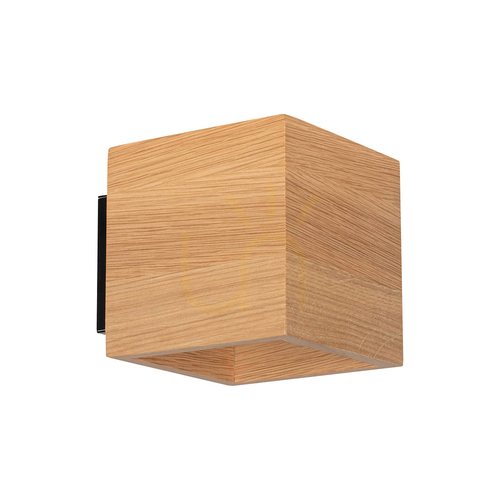 Kontrollera Vägglampa ”Block”, oljad ek/svart, 1xG9, 13 cm