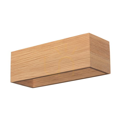 Kontrollera Vägglampa ”Block”, oljad ek/svart, 2xG9, 33 cm