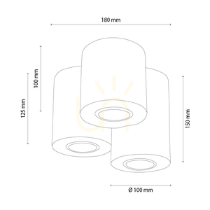 Pevex taklampa, oljad ek, 3xGU10, Ø18 cm 2 Pevex taklampa, oljad ek, 3xGU10, Ø18 cm small 2