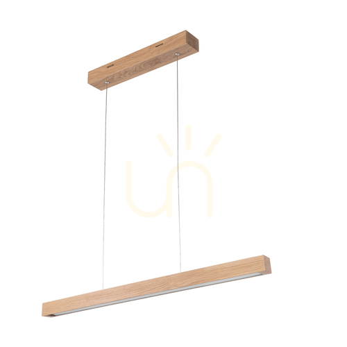 Kontrollera Smal CCT-pendellampa, oljad ek, 1xLED, 26,4 W, 80 cm