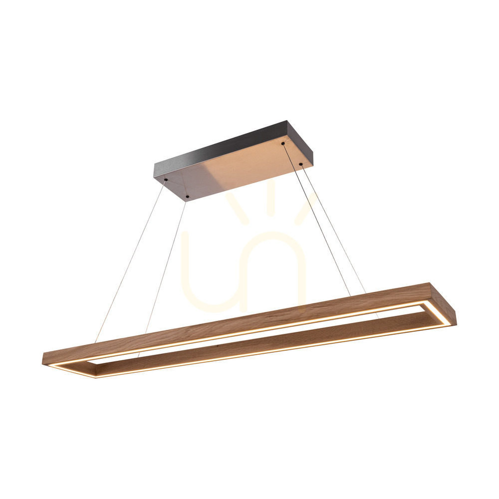 Utsikt Legno taklampa, oljad ek/matt nickel, 3xLED, 68 W, belysning uppåt och nedåt, 124,5 cm Legno taklampa, oljad ek/matt nickel, 3xLED, 68 W, belysning uppåt och nedåt, 124,5 cm