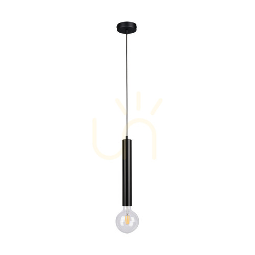 Kontrollera Cylindrisk taklampa 1xE27 max. 60 W, svart/svart/svart PVC, Ø 10 cm