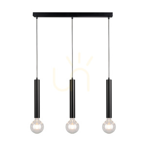 Cylindrisk taklampa 3xE27 max. 60 W Svart/Svart/Svart PVC 55 cm small 1