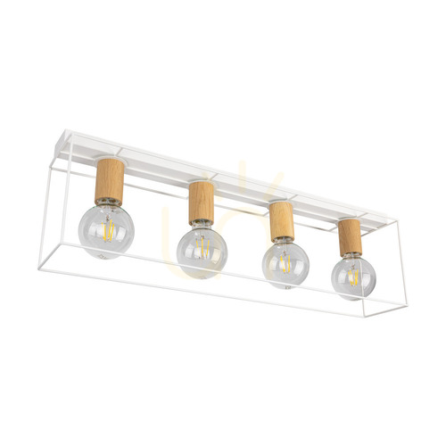 Kontrollera Gretter taklampa, 4xE27, Max. 60 W, vit/oljad ek, 75 cm