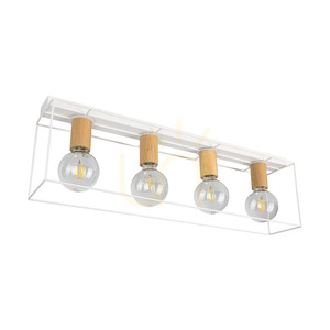 Gretter taklampa, 4xE27, Max. 60 W, vit/oljad ek, 75 cm small 0