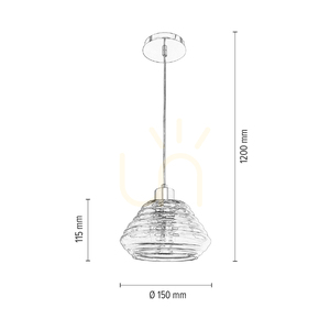 Bali taklampa 1xE27 60 W krom/brun/klar Ø15 cm small 3