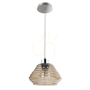 Bali taklampa 1xE27 60 W krom/brun/klar Ø15 cm small 0