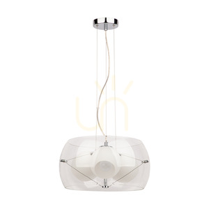 Lola taklampa 3xE27 Max. 40 W krom/klar/vit/klar, Ø 42 cm small 0