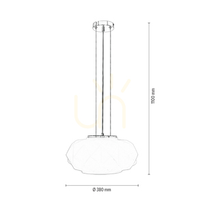 Terra taklampa, 1xE27, Max. 60 W, krom/klar/vit, Ø 38 cm small 3