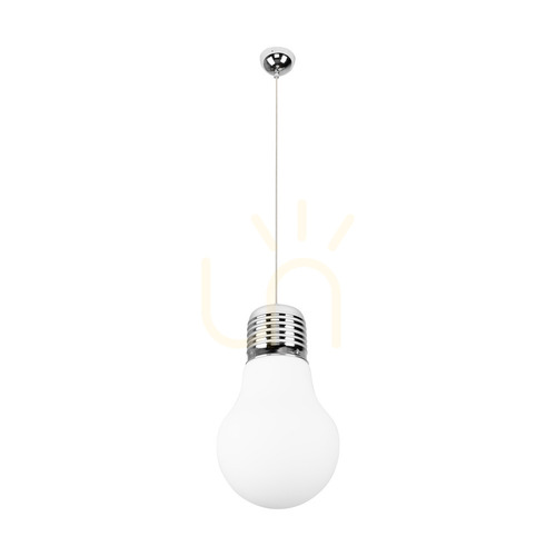 Kontrollera Lampskärm med glödlampa, 1xE27, Max. 60 W, krom/klar/vit, Ø 30 cm