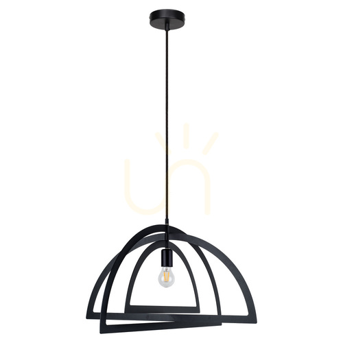 Kontrollera Justyna taklampa 1xE27 60 W svart Ø74,5 cm