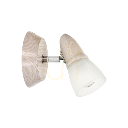 Kontrollera Julietta vägglampa 1xE14 Max. 40 W, blekt ek/krom/vit, 17 cm