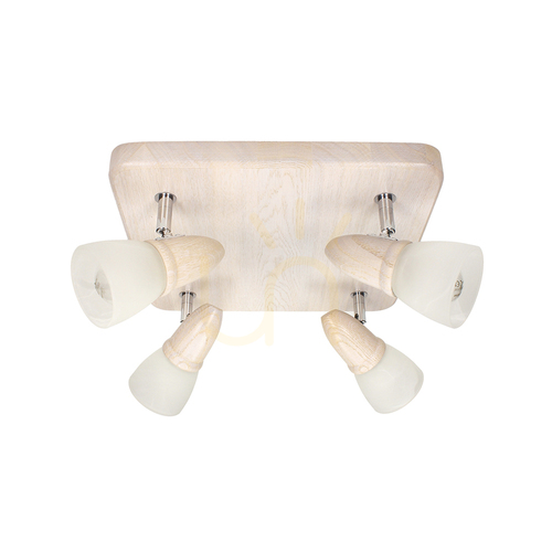 Kontrollera Julietta taklampa, 4xE14, Max. 40 W, blekt ek/krom/vit, 30 cm