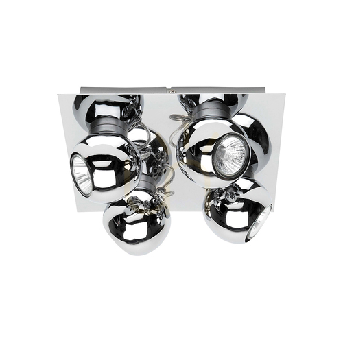 Kontrollera Sergio taklampa inkl.. 4xGU10 LED 4,5 W krom 25 cm