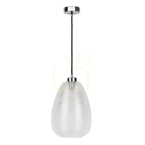 Kontrollera Pulsar taklampa, 1xE27, 60 W, krom/svart/klar, Ø24 cm