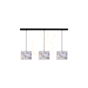 Lobos taklampa 3xE27 Max. 40 W Svart/Klar/Gråblå small 0