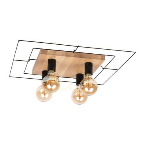 Kontrollera Chester taklampa, 4xE27, Max. 60 W, oljad ek/svart, 58 cm