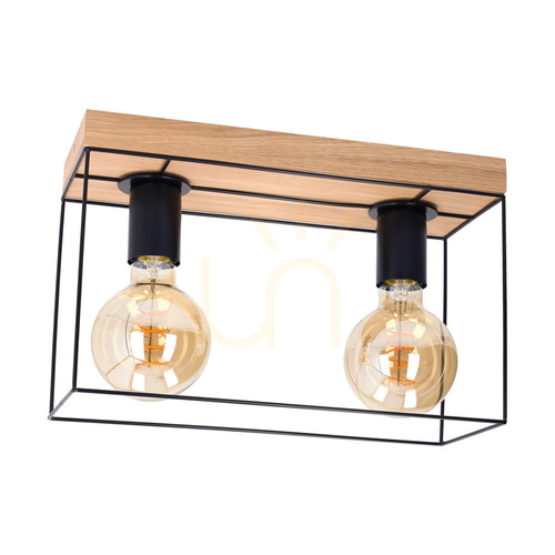 Kontrollera Gretter taklampa, 2xE27, Max. 60 W, oljad ek/svart, 35 cm