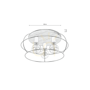 Chester taklampa, 3xE27, Max. 60 W, oljad ek/svart, Ø 50 cm small 1