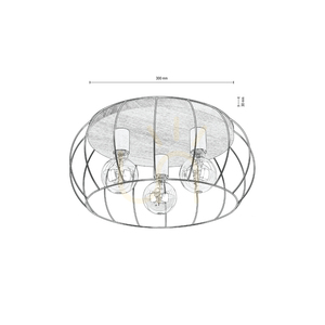 Chester taklampa, 3xE27, Max. 60 W, oljad bok/svart, Ø 50 cm small 1