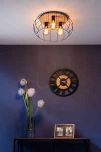 Chester taklampa, 3xE27, Max. 60 W, oljad bok/svart, Ø 50 cm small 3