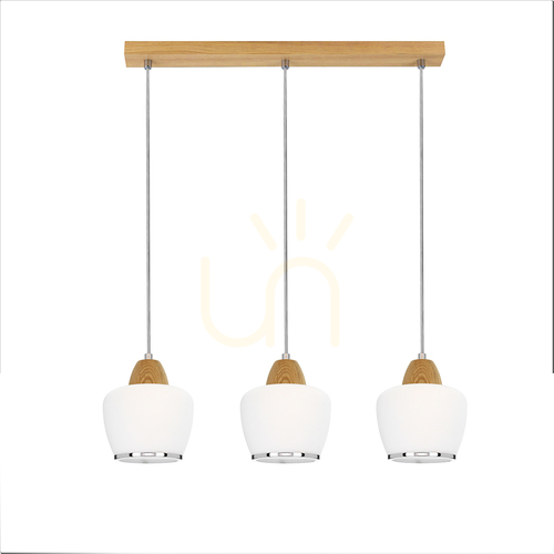 Kontrollera Rondas taklampa 3xE14 Max. 40 W, oljad ek/klar/vit/krom, 53 cm