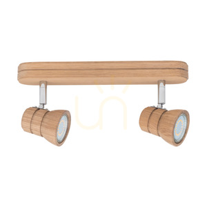Tessa 2xGU10 LED 4,5 W taklampa, oljad ek, 29 cm small 1