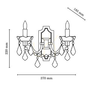 Odessa vägglampa 2xE14 Max. 40 W, guld/klar, 37 cm small 2