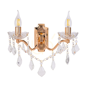 Odessa vägglampa 2xE14 Max. 40 W, guld/klar, 37 cm small 0