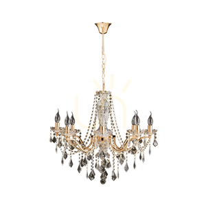 Odessa taklampa, 8xE14, Max. 40 W, guld/klar, Ø 71 cm small 1