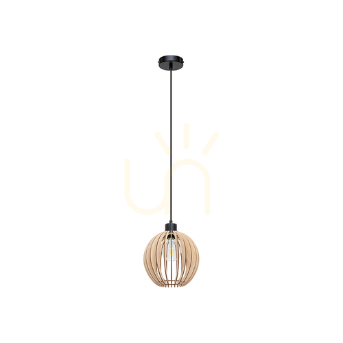 Kontrollera Shiro taklampa 1xE27 Max. 15 W Svart/Svart/Björk Ø 23 cm
