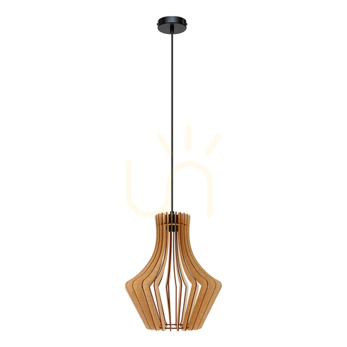Kontrollera Shiko taklampa 1xE27 Max. 15 W Svart/svart flätad/björk Ø 30 cm