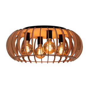 Taklampa Shiro, 4xE27, Max. 15 W, svart/björk, Ø 60 cm small 1