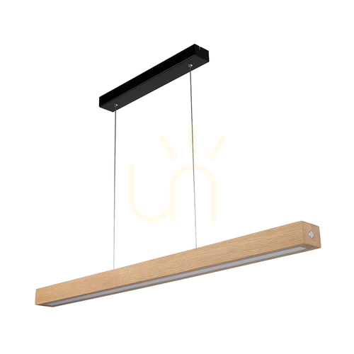 Kontrollera Valjevo taklampa, inklusive 1 st 28 W LED-lampa, svart/oljad ek/beröringsdimmer, 90 cm