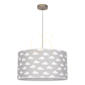 Fiete taklampa, 1xE27, Max. 60 W, gråbetsad furu/krom/klar/gråvit, Ø 45 cm small 0