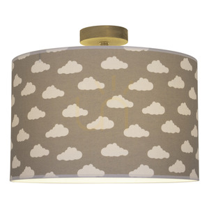 Fiete taklampa, 1xE27, Max. 60 W, betsad furu, grå/krom/gråvit, Ø 38 cm small 1