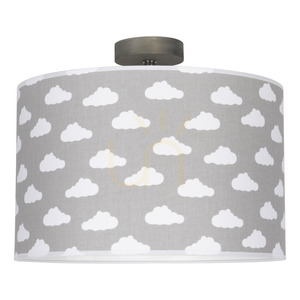 Fiete taklampa, 1xE27, Max. 60 W, betsad furu, grå/krom/gråvit, Ø 38 cm small 0