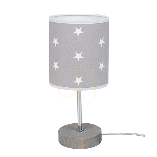 Kontrollera Fiete bordslampa, 1xE27, Max. 25 W, gråbetsad furu/krom/gråvitt, Ø 13 cm